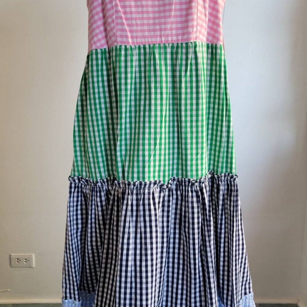 NWT- Crown & Ivy Gingham Color Block Tiered Maxi Smocked Back Dress (S: M) - Picture 15 of 15